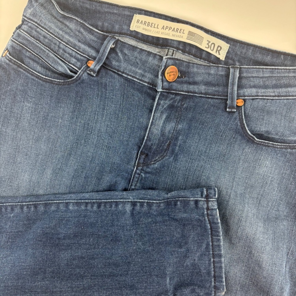 Barbell Apparel Slim Jeans Womens 30R Blue Excellent Performance‎ Stretch Denim